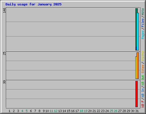 Daily usage for January 2025