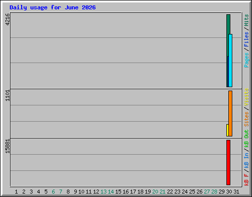 Daily usage for June 2026