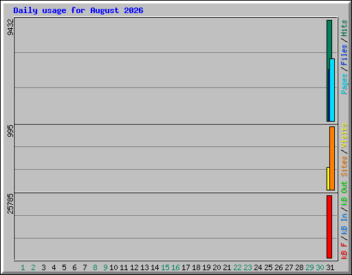 Daily usage for August 2026