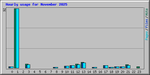 Hourly usage for November 2025